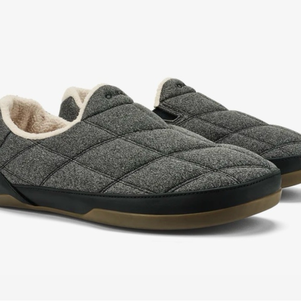 OluKai Gray Quilted Men's Loafers